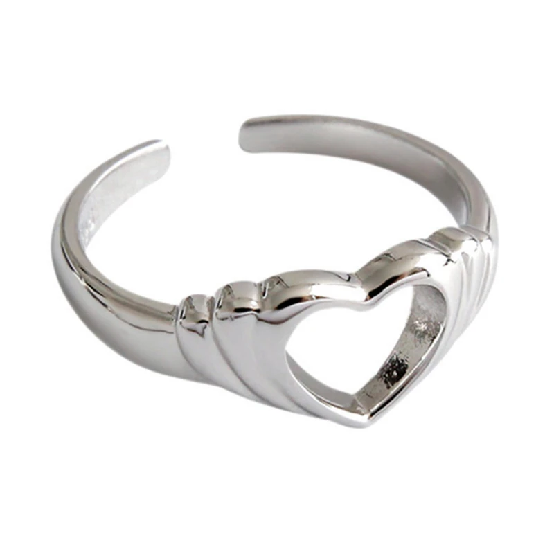 Многослойные творческие кольца гладкие с сердечком день рождения День Святого