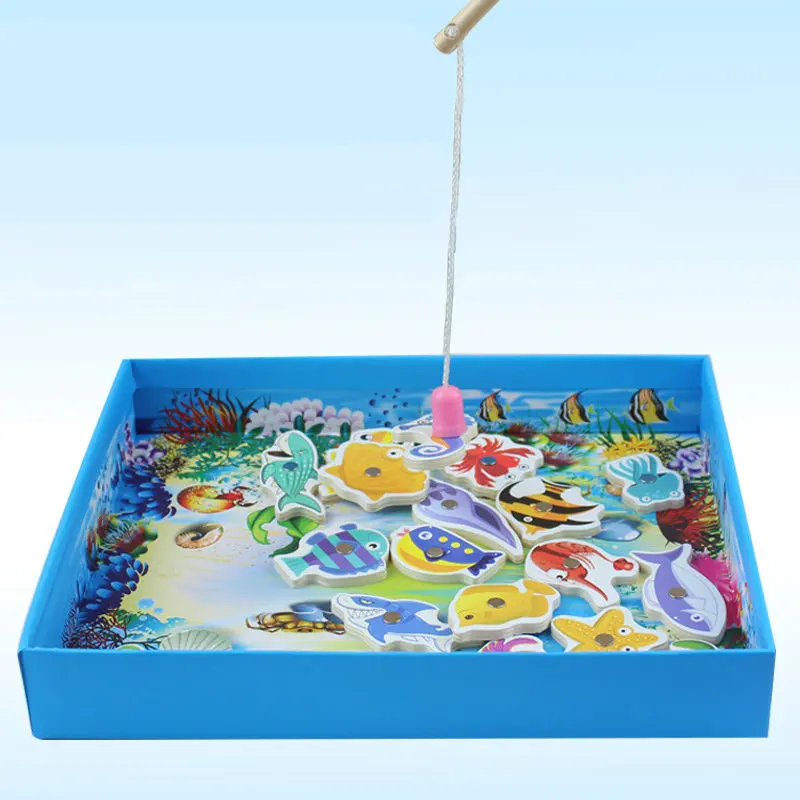 Бесплатная доставка детская деревянная морская биологическая рыболовная