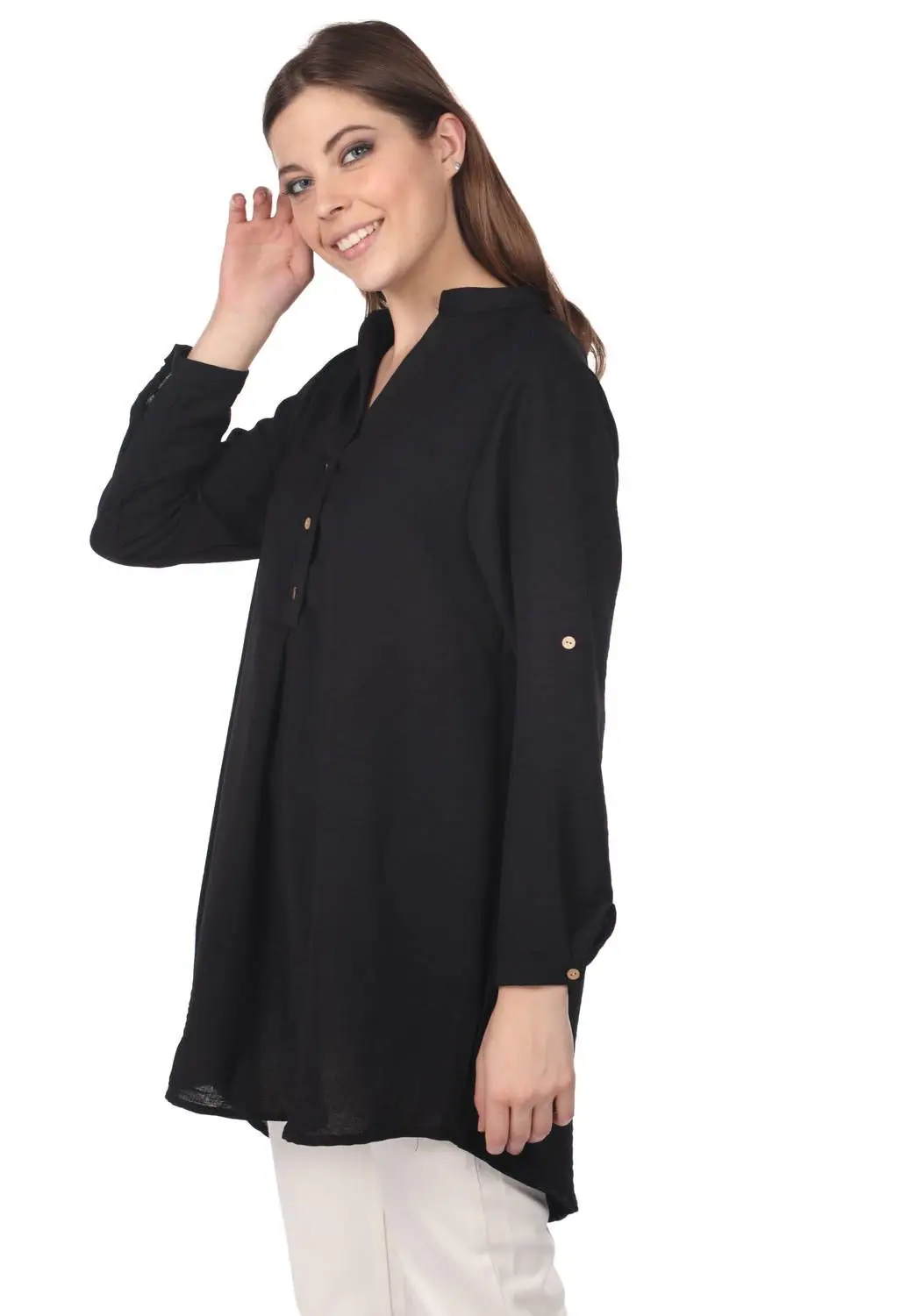 

Markapia Oversize Button Detailed Womens Blouse