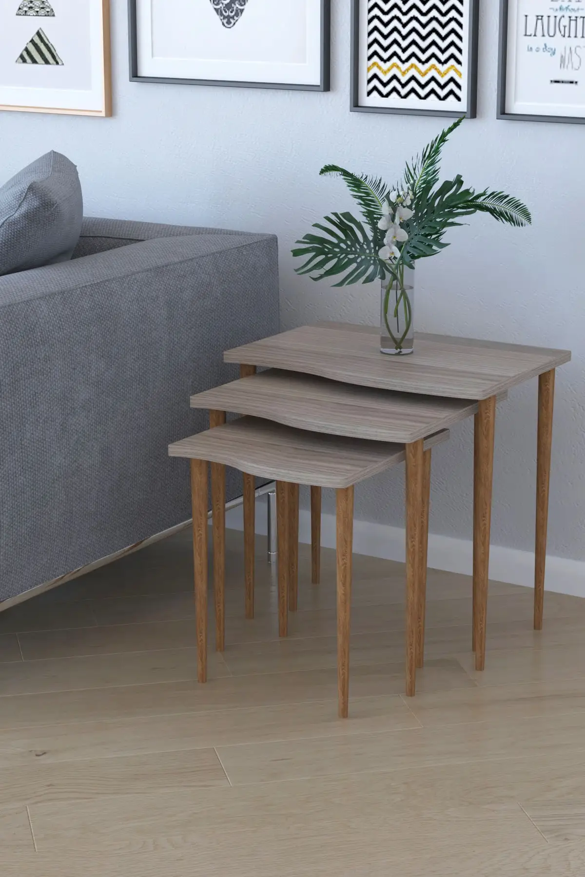 

Flag 3'lü Zigon Coffee Table Tea Stand-Kordoba