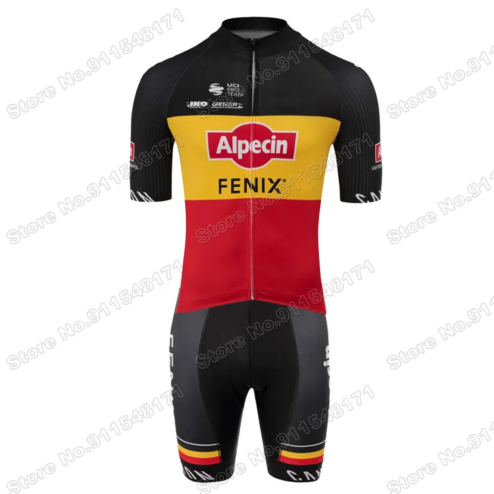 

2021 Alpecin Fenix Cycling Skinsuit Belgium Team Champion Race Bodysuit Road Bike Jerseys Set Cycling Clothing MTB Fietskleding