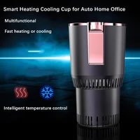 universal car heating cooling cup water bottle cooler smart touch screen car drink holder beverage cans winter heating cup