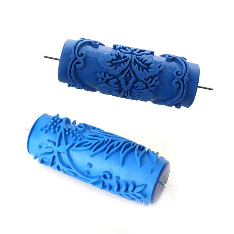 1 шт DIY дерево шаблон краска ролик для украшения стен и машины дизайн цветы синий 15