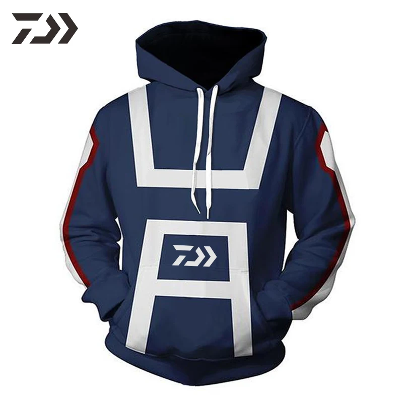 Daiwa Мужская толстовка для рыбалки толстовки рубашка с длинным рукавом уличная