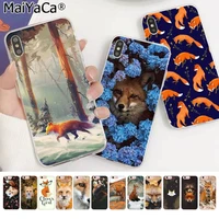 maiyaca cute fox in autumn leaves forest phone case for iphone 12pro max se 2020 11 pro 8 7 66s plus x xs max 5s se xr