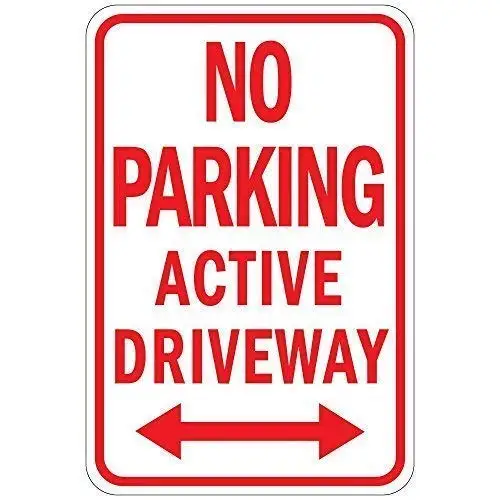 

Yard Sign Wall Decor 8x12Inch,No Parking Active Driveway,Tin Signs Easy to Mount Weather Resistant Long Lasting Vintage Funny Wa