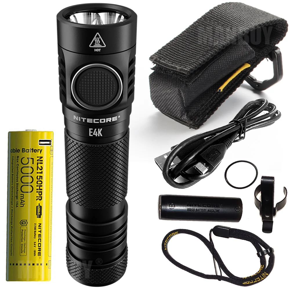 2021 Nitecore E4K 4400 люмен компактный фонарик для повседневного использования 4xCREE XP L2 V6