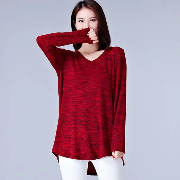 Осень 2020 модная футболка с длинным рукавом для женщин плюс размер 4XL 5XL Женская