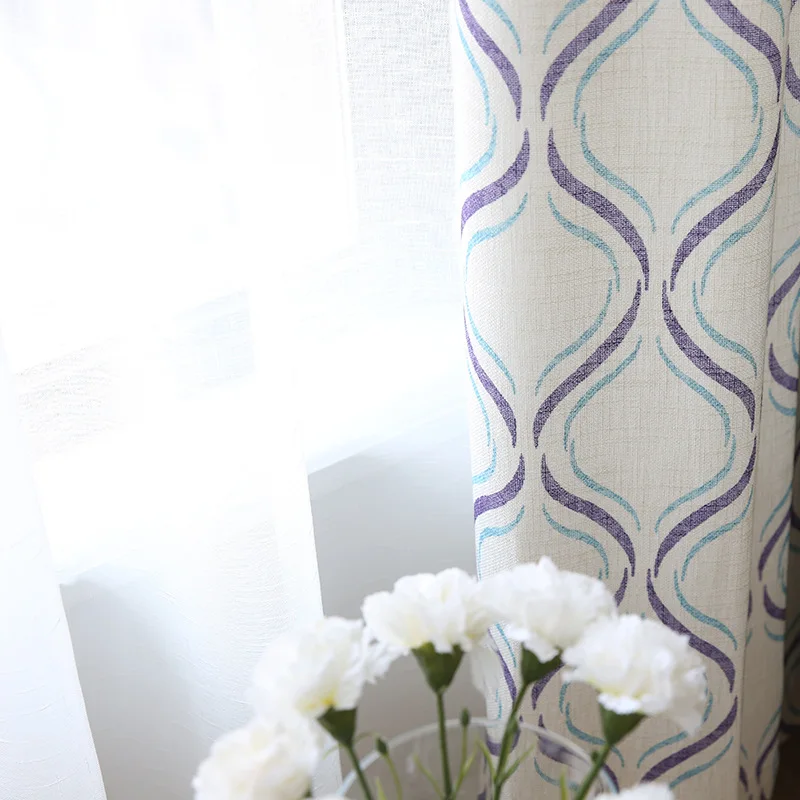 Современные скандинавские хлопковые маленькие свежие затемненные шторы для