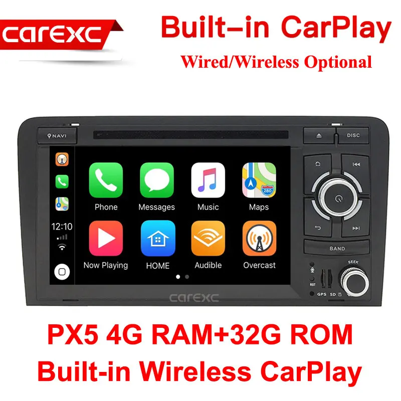 PX5 32G ROM CarExc Android 9,0 с беспроводной CarPlay Радио Стерео dvd-плеер gps для Audi A3 8P 2003-2012 S3 8P 2006-2012 RS3 Sportback 2011 - Цвет: PX5 32G ROM