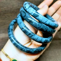 china natural hand carved round bar blue and white jade bracelet fashion boutique jewelry men and women blue and white bracelet