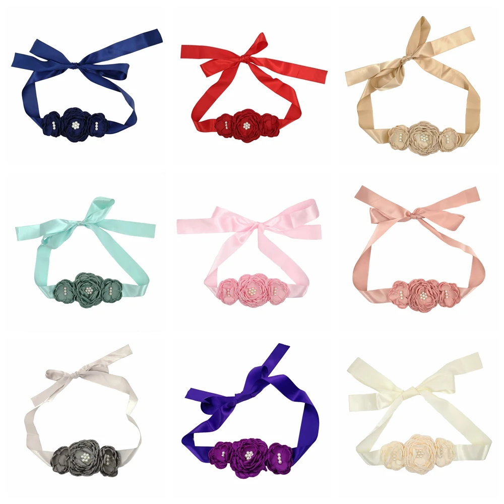 

Ремень с жемчугом Женский, регулируемый пояс с обжаркой цветочной поверхностью, однотонный, ручной работы, реквизит для фотосъемки