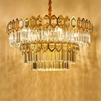e14 led modern iron crystal gold lustre round oval led chandelier lighting suspension luminaire lampen for dinning room