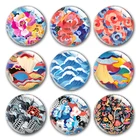 Ручная работа, цветок, волна, геометрические узоры, круглые фото, Стеклянные Кабошоны, демонстрация плоской спины, DIY, колье, изготовление ювелирных изделий