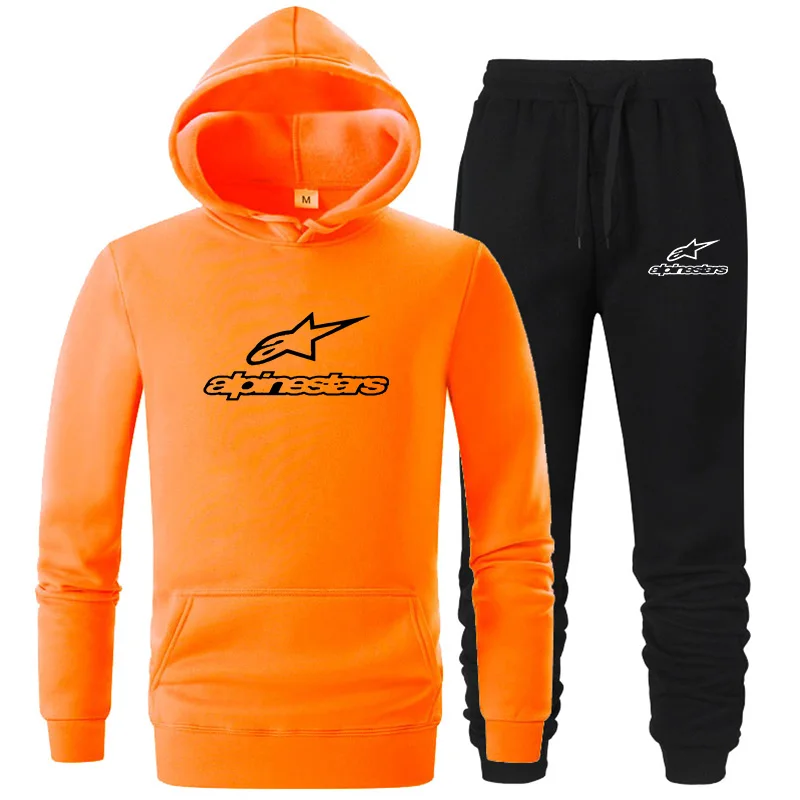

2021 New Men's Sets Women's Hoodie+Pants Two Pieces Casual Tracksuit Male Sportswear Gym Brand Clothing Sweat Suit Spring Autumn