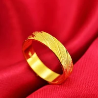 gold color ring couples frosted twill carving mens womens lover couple rings fashion daily wear jewelry unisex