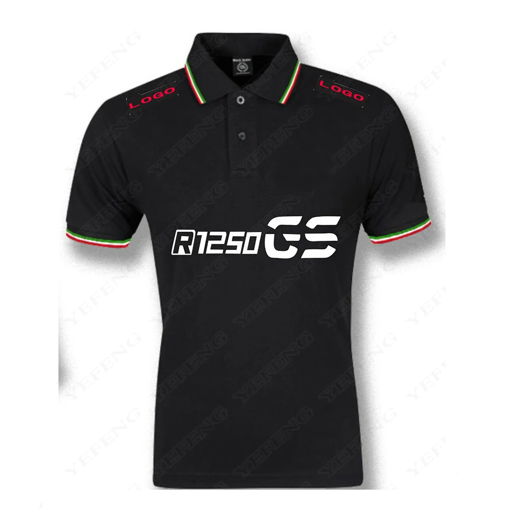 

New For BMW Motorrad Motorsport Motorcycle Superbike Racing Team Moto GP Scooter Motocross Summer Black Breathable Polo Shirt