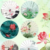 84cm lotus hanfu paper umbrella ancient style no rainproof female tassel chinese decorative ceiling props classical dance decor