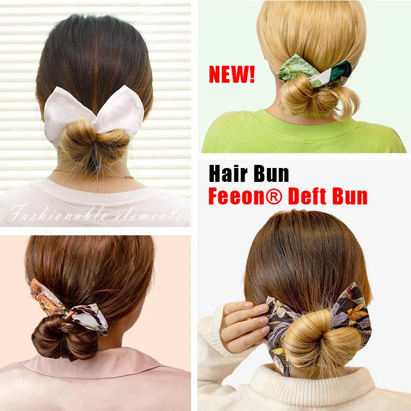 

2021 New Feeon® Deft Bun For Hair Fashion Hair Bands Women Summer Knotted Wire Headband Print Hairpin Women Braider Maker Gift