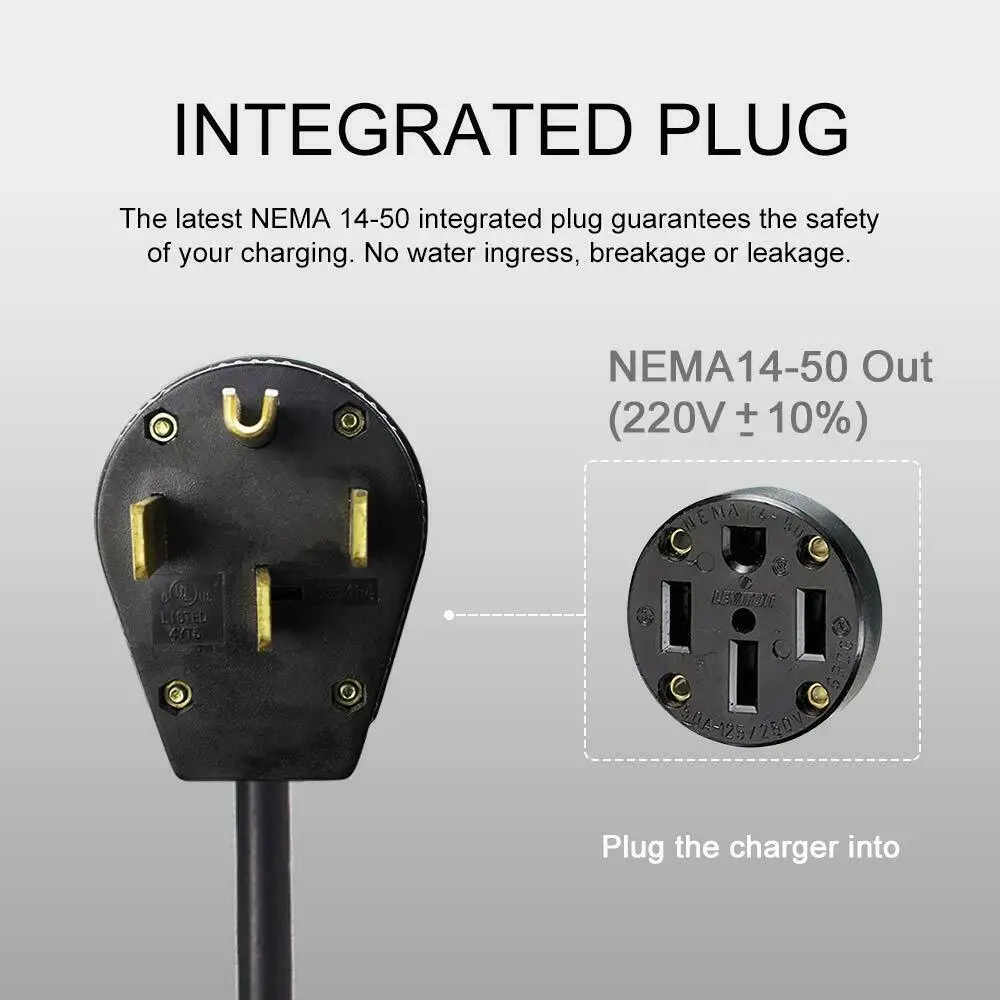 EV зарядная станция 40A Level2 зарядное устройство 220В 240В электромобиль NEMA 14 50 вилка 24