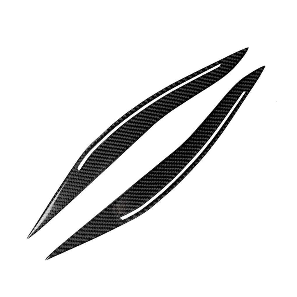1 Pair Carbon Fiber Headlight Eyebrows Eyelids Sticker Replacement For F10 2014-2016 Car Interior Decor | Автомобили и мотоциклы
