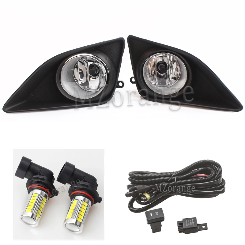 1 set LED Туман светильник s для Защитные чехлы для сидений, сшитые специально для Toyota Corolla Ractis Camry 2003- светодиодный Галогенные Противотуманные лампы туман светильник для Avensis Verso для Toyota Previa RAV 4 Противотуманные фары светильник s - Цвет: 1 set LED