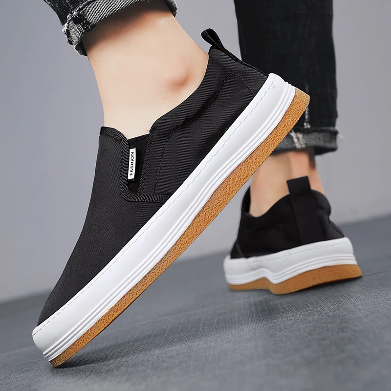 

2021 New Summer Men's Slip-On Stretch Fabric Casual Shoes Light Breathable Hard-Wearing Loafer Fashion Non-Slip Outdoor Shoes