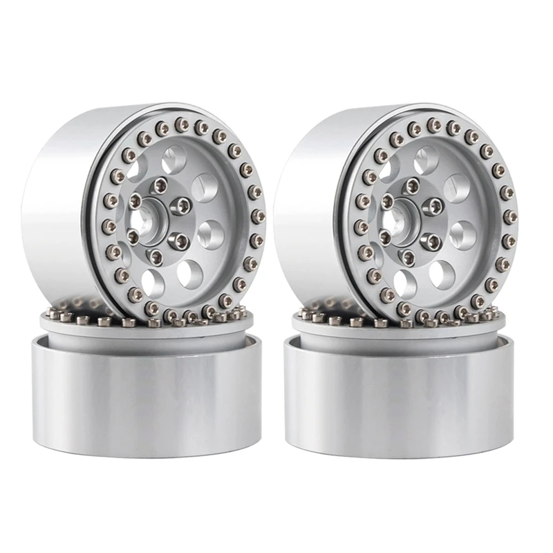 

4PCS 1.9 Metal Beadlock 8 Round Hole Wheel Hub Rim for 1/10 RC Crawler Axial SCX10 90046 AXI03007 Traxxas TRX4 D90
