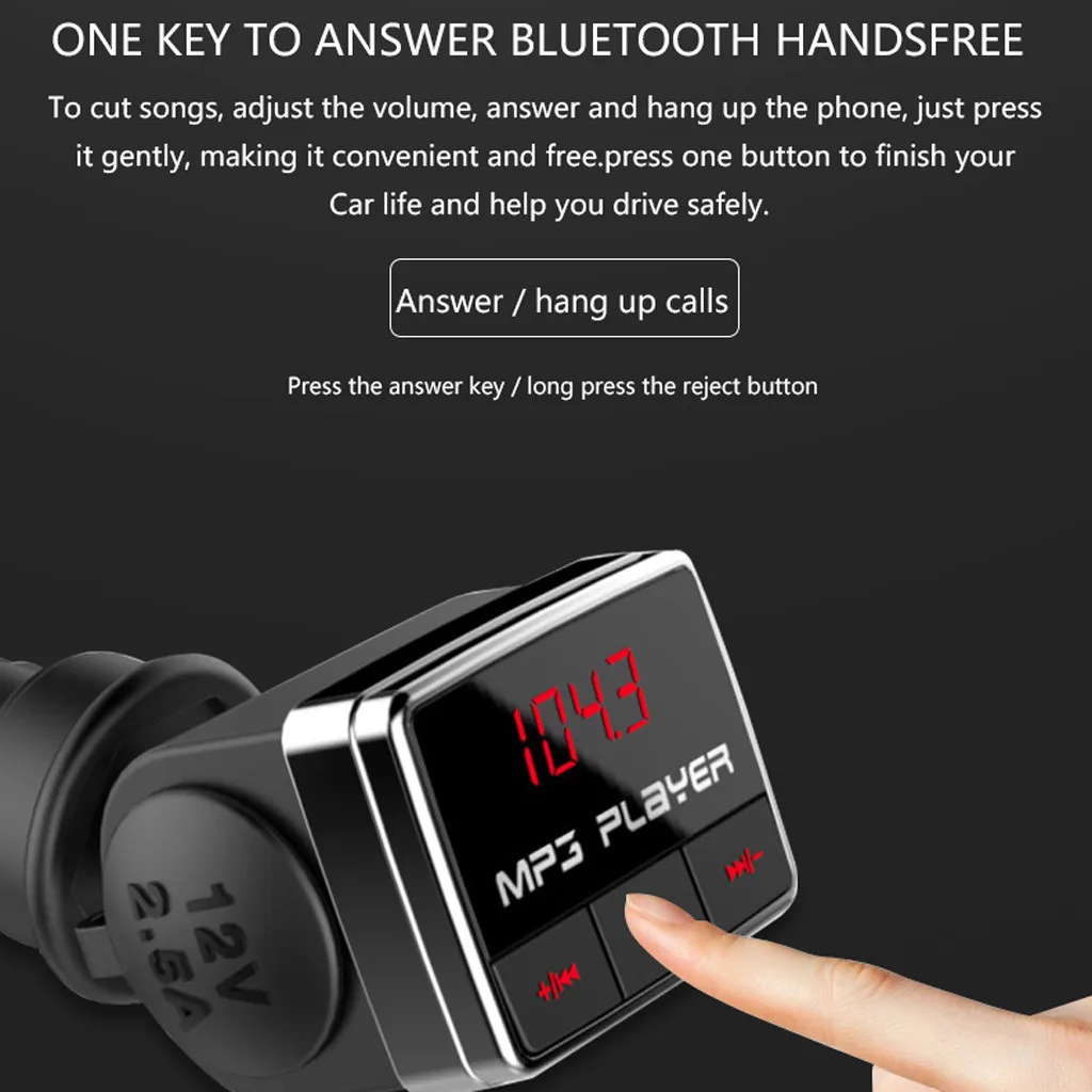 Беспроводной автомобильный FM трансмиттер с поддержкой Bluetooth MP3 радио комплект USB