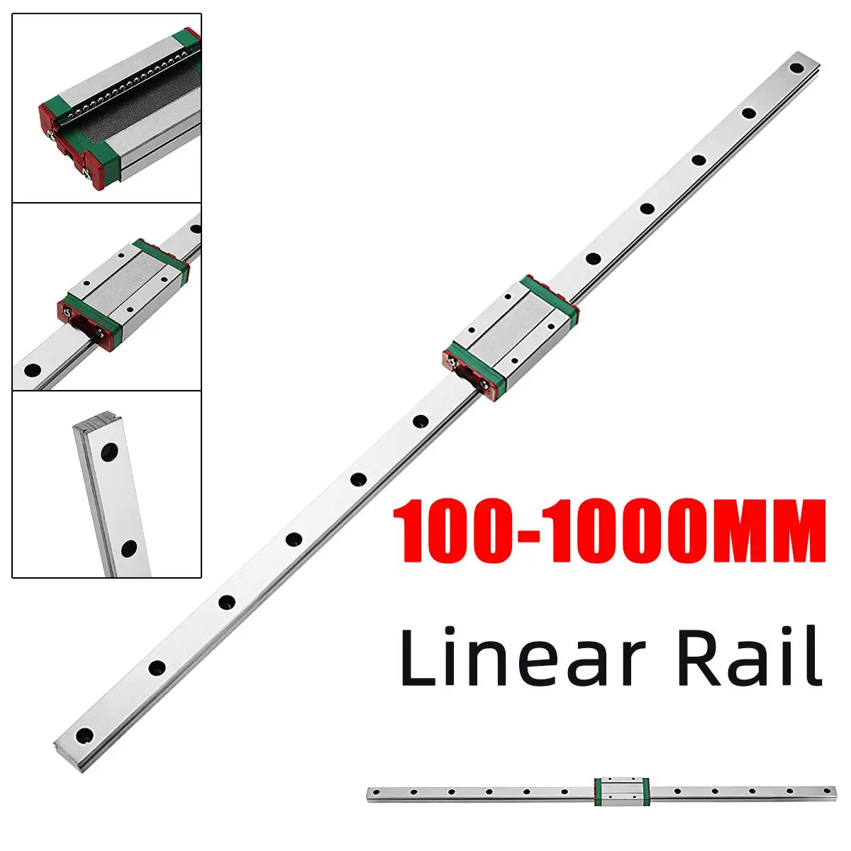 

MGN15 100-1000mm Steel Linear Rail Guide With MGN15H Linear Sliding Guide Block CNC Parts 15mm Width For CNC Machine Tools
