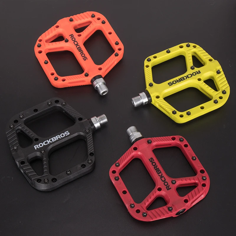 

ROCKBROS Nylon Road BMX MTB Pedals Flat Platform Ultralight Seal Bearings Bicycle Bike Pedals Cycling Bicycle Parts Accessories
