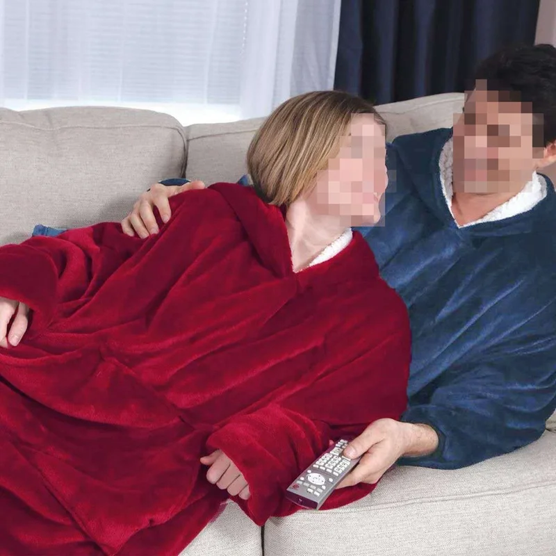 Одеяло с капюшоном для телевизора рукавами утолщенный теплый свитер одеяло