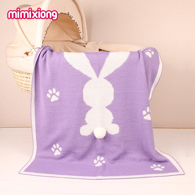 

Autumn Newborn Muslin Swaddling Wrap Blankets Baby Rabbit Swaddle Blanket Winter Hand Knit Kids Boy Girl Animal Throwing Blanket