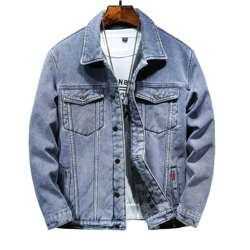 

Mcikkny Men's Warm Winter Jackets And Coats Fleece Lined Thermal Denim Jackets For Male Size M-5XL Windbreak