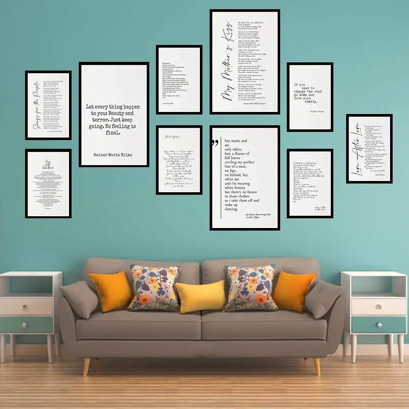 

Love After Love Derek Walcott poem on canvas for Modern Literary inspirational poem literary Home Decor Canvas Wall Art Prints