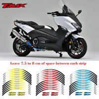 12 pcs fit motorcycle wheel sticker stripe reflective rim for yamaha tmax tmax500 tmax530 500 530