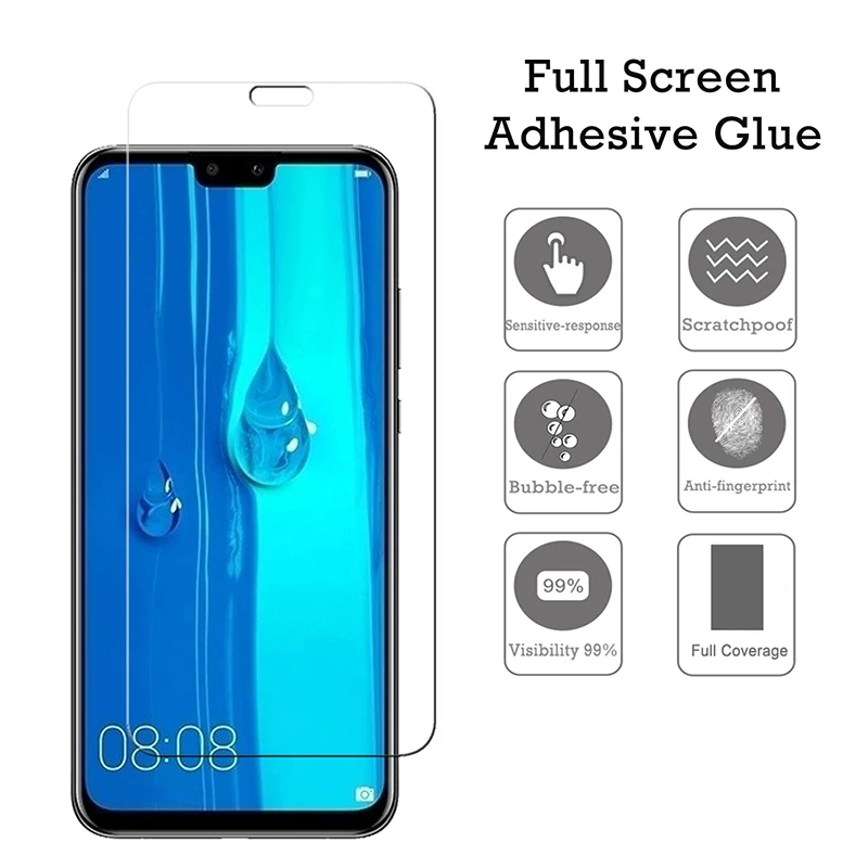 2 шт для Huawei Y5 Y6 Y7 2018 prime Y9 2019 закаленное стекло полное покрытие Защита экрана Honor 7A