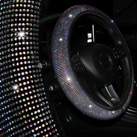 car steering wheel cover universal no inner ring with full diamonds flashing new fashion elastic wholesale car accessories