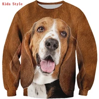 basset 3d printed hoodies pullover boy for girl long sleeve shirts kids funny animal sweatshirt