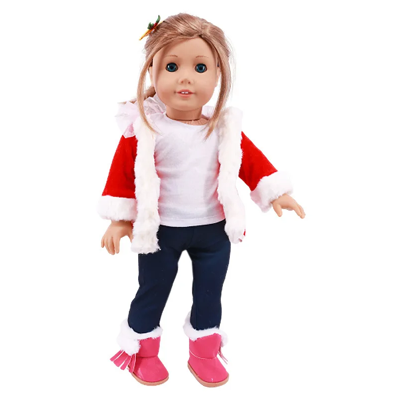 Рождественский костюм для 18-дюймовой американской куклы и 43 см новорожденных