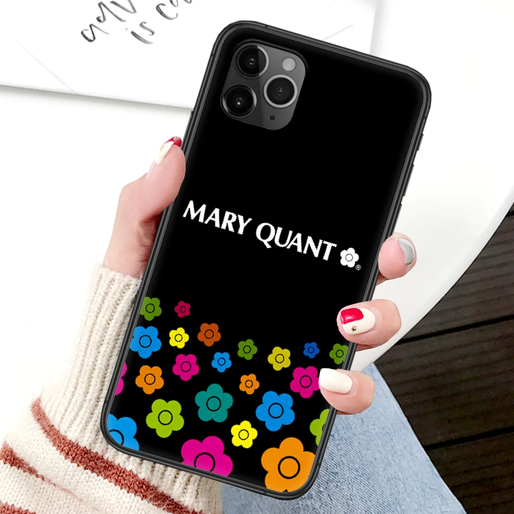 

Luxury brand Mary Quant Phone Case For Iphone 4 4s 5 5S SE 5C 6 6S 7 8 Plus X XS XR 11 12 Mini Pro Max 2020 black Cell Tpu