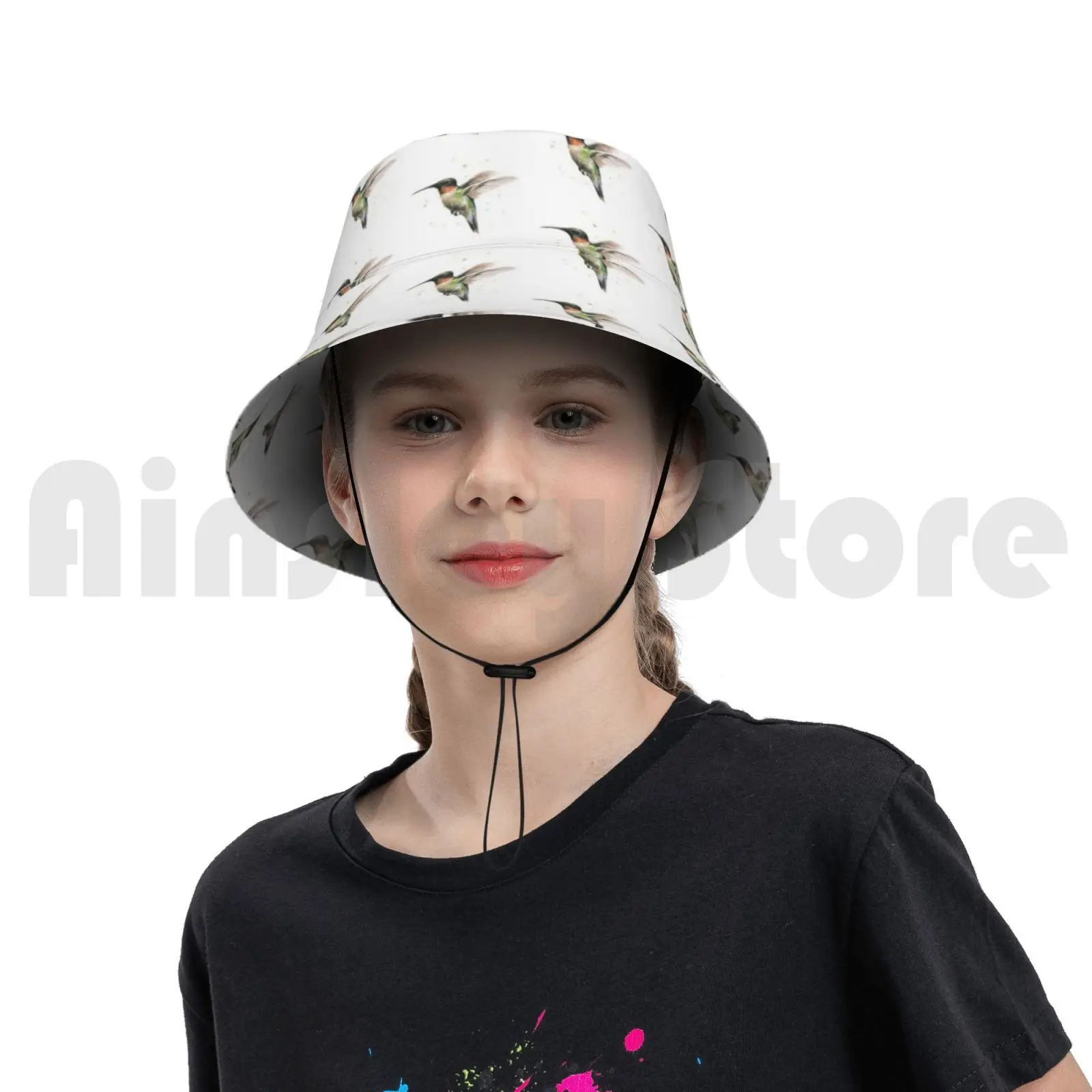 Складная шапка от солнца Колибри акварельная Защита УФ излучения для колибри |