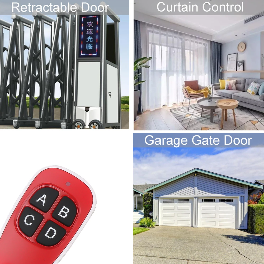 

6 colors Hot Wireless 433Mhz Remote Control Copy Code Remote 4 Channel Electric Cloning Gate Garage Door Auto Keychain