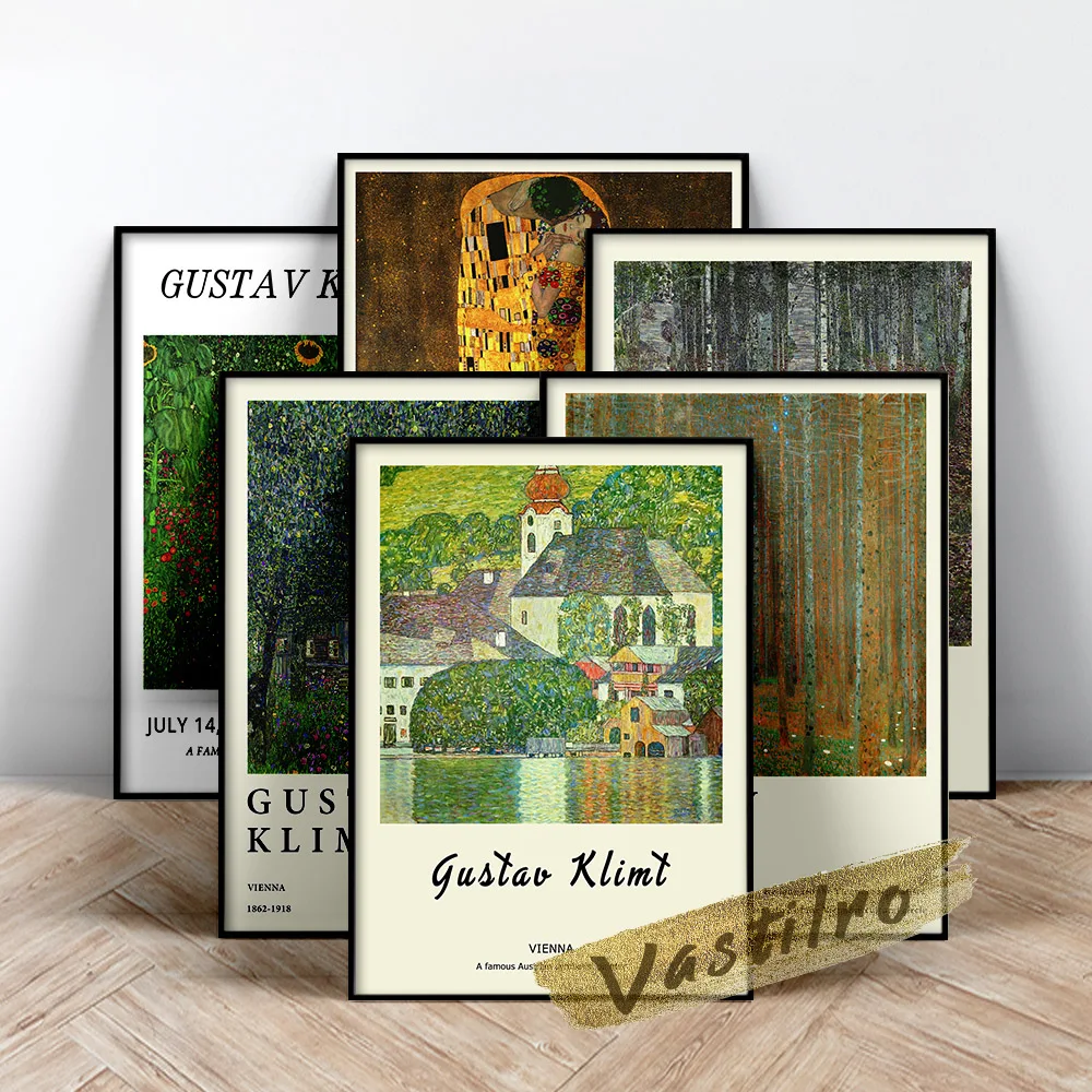 

Gustav Klimt Retro Art Prints Canvas Painting Exhibition Museum Vintage Poster Wall Art Decoration Picture Modern Home Decor