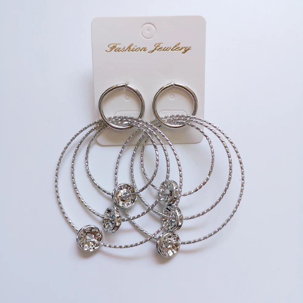BLIJERY Fashion Multilayer Circles Drop Earring For Women Geometric Statement Boucles d'oreil Exaggerated Punk Earrings Gifts |