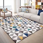 Модный бархатный коврик в скандинавском стиле с геометрическим узором, простота, желтый, зеленый, синий, серый, треугольный, для спальни, гостиной
