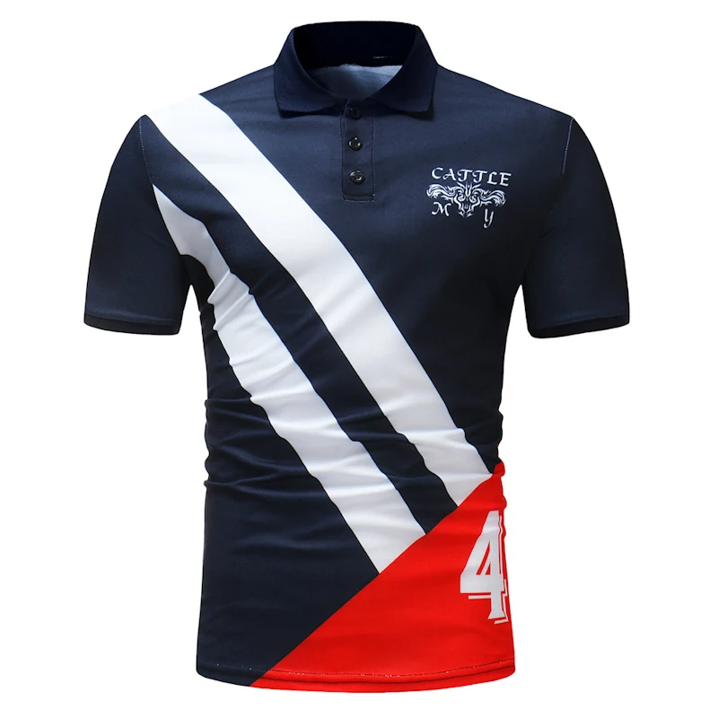 

New Design Short Sleeves Casual Business Men's Polos Flower Printed Fashionable Pullover Slim Fit Mens Plus Size Shirts