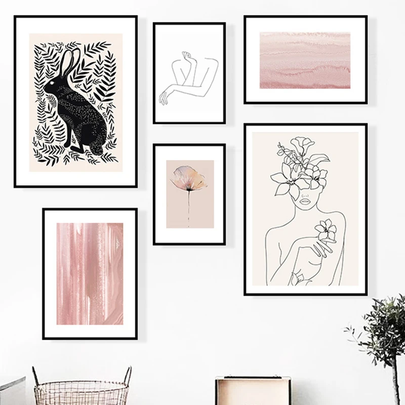 Абстрактный Женский рисунок лески северные плакаты принты Современная Картина