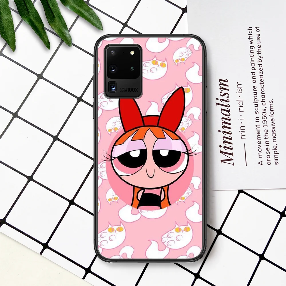 

Cartoon Cute Powerpuff Girls Phone Case For Samsung Galaxy Note S 8 9 10 20 Plus E Lite Uitra black Waterproof Soft Hoesjes 3D