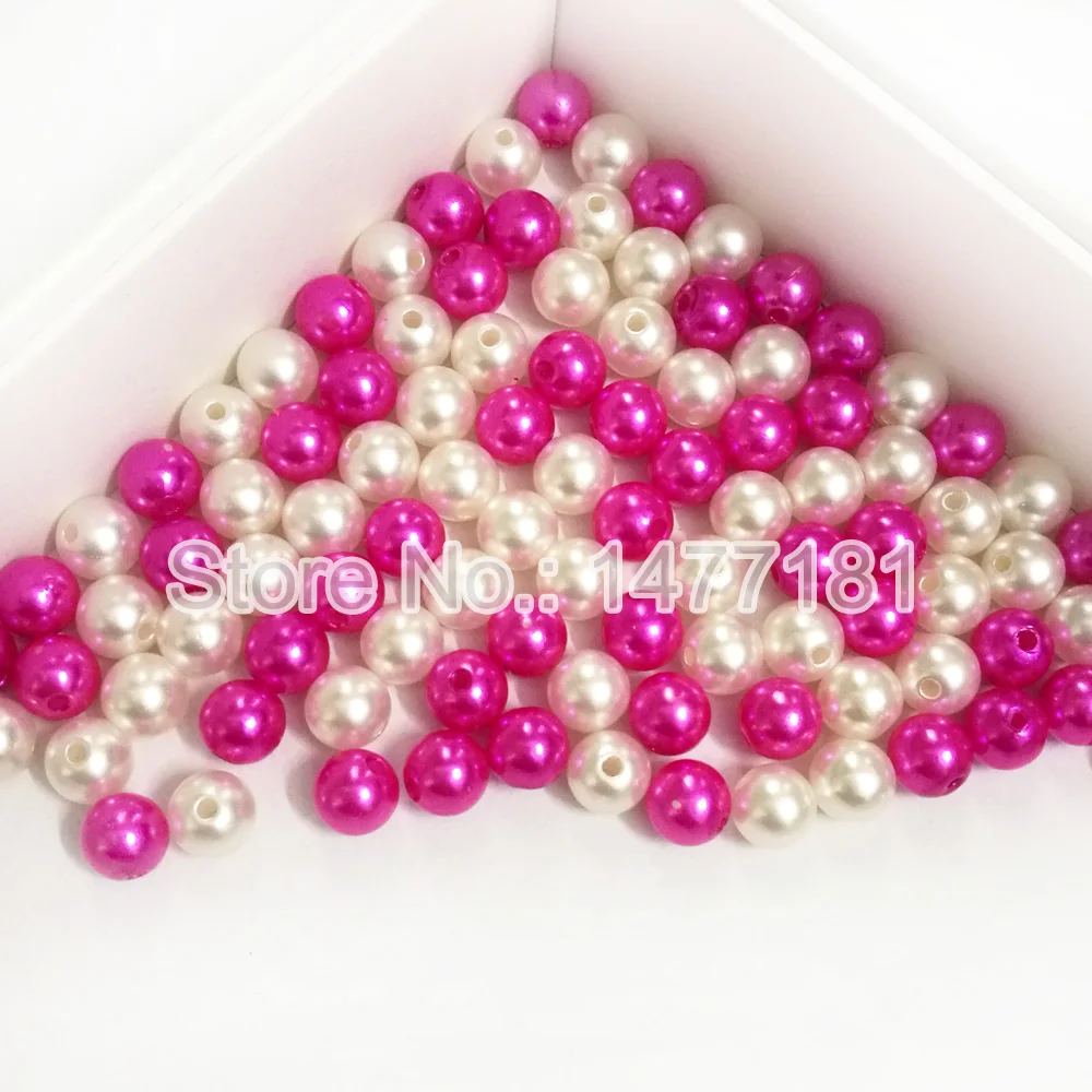 100 шт Пришивные круглые 8 мм цвета слоновой кости розовые жемчужины с отверстием